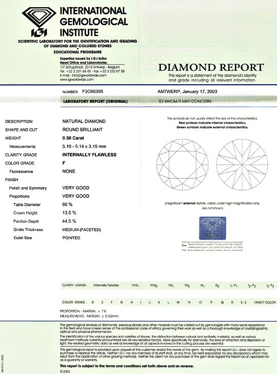 Foto 9 - Diamant 0,50 ct Brillant IGI Lupenrein F Top Wesselton, D5186