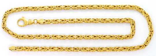 Foto 1 - Schwere lange Königskette Goldkette massiv 18K Gelbgold, K2590
