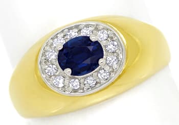 Foto 1 - Diamantbandring mit 0,5ct blauem Safir 0,15ct Diamanten, S1395