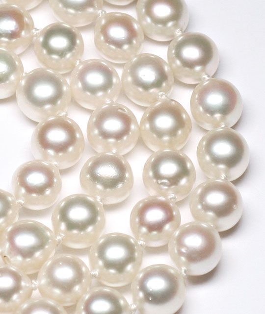 Foto 4 - Perlenkette Zuchtperlen Collier Diamant Clip, S3972