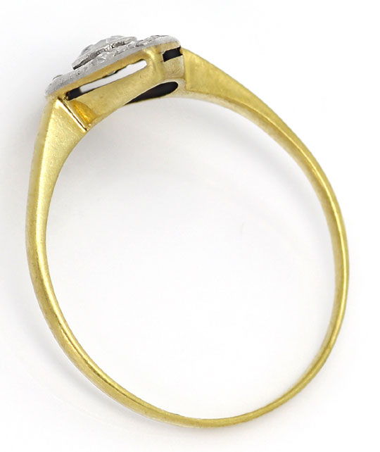 Foto 3 - Antiker Gold-Platin-Ring Altschliff und Rosen, S4795