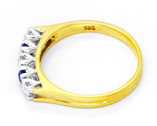 Foto 3 - Diamant Safir Ring Gelbgold-Weißgold River, S6074