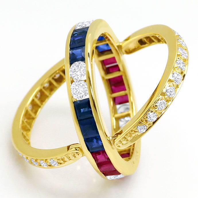 Foto 2 - Verwandelbarer Vollmemory Ring Brillanten Rubine Safire, S9110