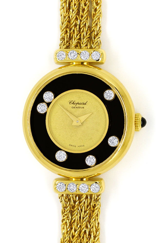 Foto 2 - Chopard Happy Diamonds Damen Uhr 14 Brillanten Gelbgold, U2545
